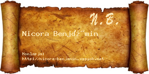 Nicora Benjámin névjegykártya